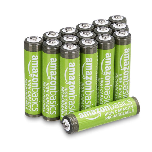 Amazon Basics 24-Pack Rechargeable AA NiMH High-Capacity Batteries, 2400 mAh, 1.2V, Recharge up to 400x Times, Pre-Charged