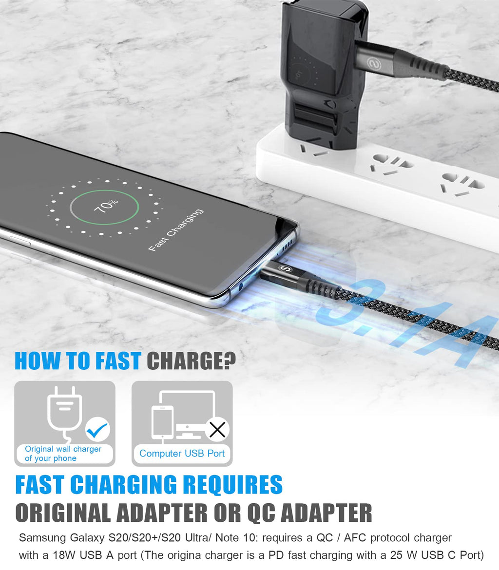 2-Pack 2m 60W USB C to USB C Charger Cable, PD Type C Super Fast Charging for iPhone 17 air 16 15 MacBook iPad Pro, Samsung Flip Fold 7 6 5 S26 S25 S24 S23 Ultra, Steam Deck, Nintendo Switch etc