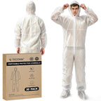TICONN Hazmat Suit Disposable Coveralls, Full Body Lab Overall Paint Suit