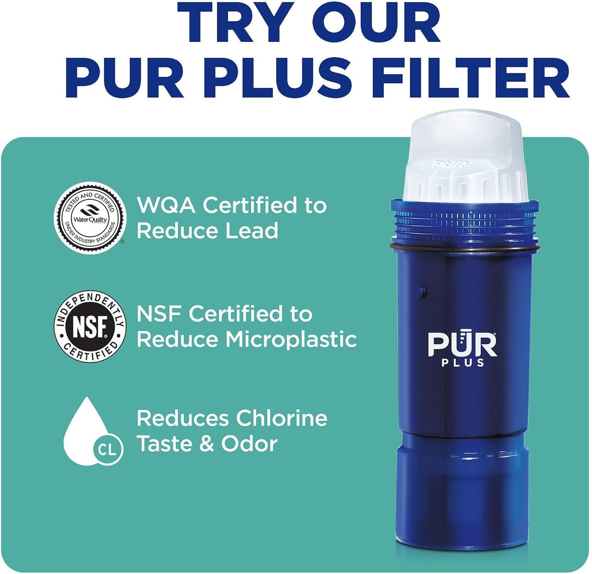 PUR Water Filters for Pitcher & Dispenser, Replacement Water Filter