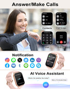 RUIMEN Smart Watch Answer Dial Call,Smart Watches for Women Men 1.85" HD Screen Fitness watch with SpO2 Heart Rate Sleep Monitor Step Counter Waterproof 100+ Sports Mode for Android iOS (2 Bands)