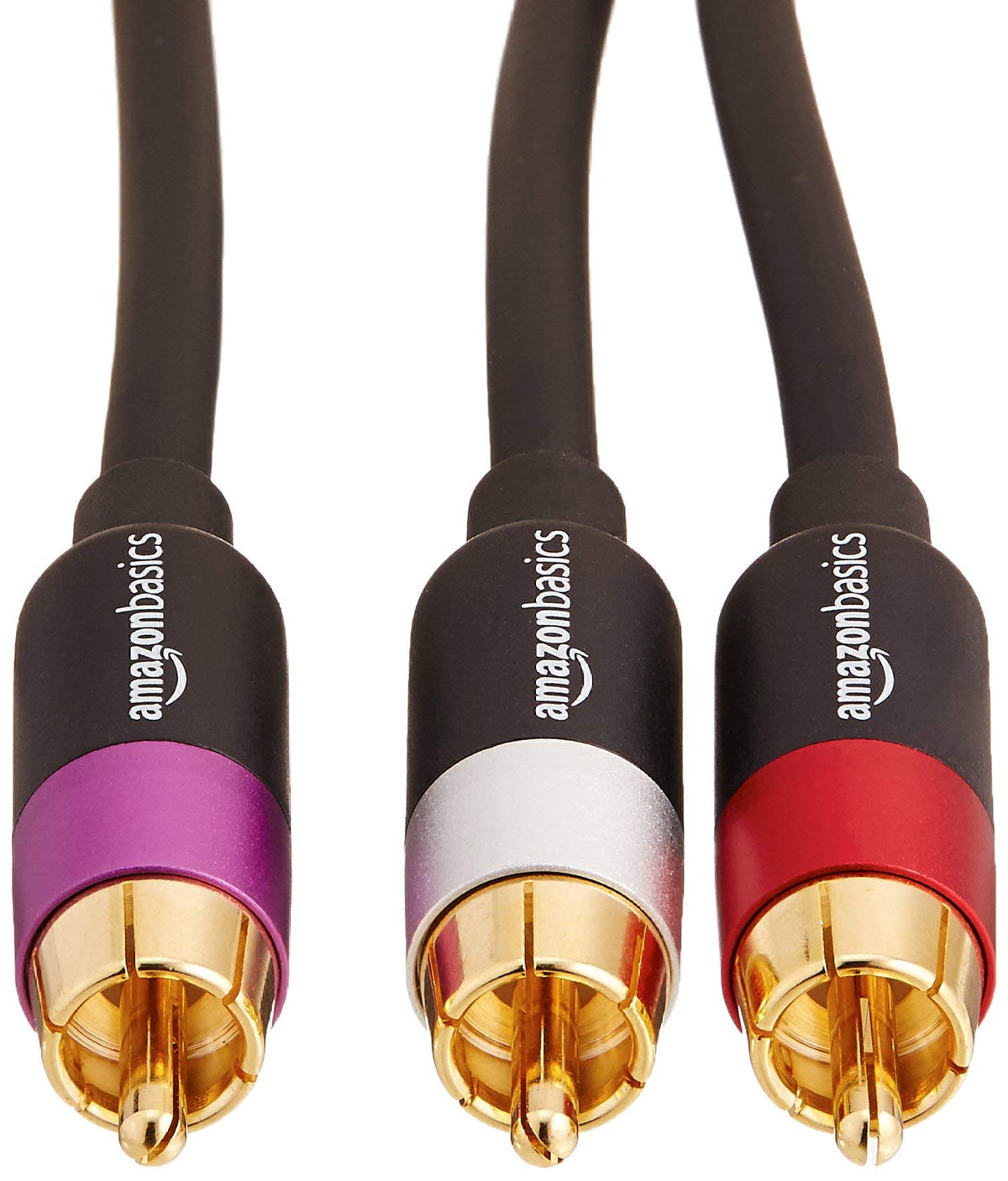 Amazon Basics 2 RCA Cables for Amplifier, Active Speakers or Subwoofer, 1.2 m, Black