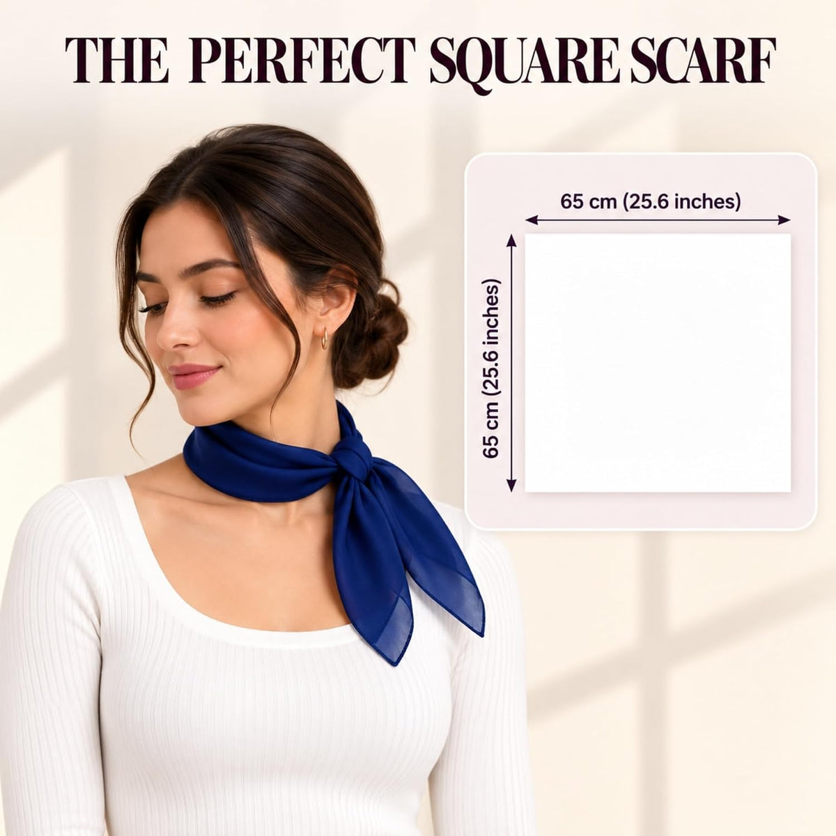 WESTEND CHOICE Square Chiffon Scarves Women's Neck Scarf 50s Retro Bandana