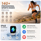 Smart Watch for Men Women Answer/Make Call, 1.85" Smartwatch, Fitness Watch with Heart Rate Blood Pressure Sleep Monitor,IP68 Waterproof Step Counter Watch Compatible Android IOS black