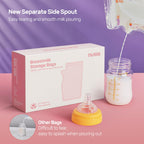 Nuliie 120 Pcs Breast Milk Storage Bags, 250ml BPA Free Milk Storage Bags with Pour Spout for Breastfeeding, Self-Standing or Flat Pre-sterilised Bag, Space Saving for Fridge or Freezer Use