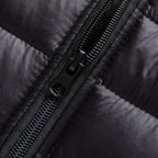 Men Winter Warm Down Jacket Long Sleeve Quilted Coats Casual Puffer Jackets Mens Outdoor Ski Hiking Windproof Stand Collar Full Zip Outwear Solid Color Thermal Coat