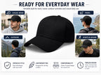 Baseball Cap for Men & Women, Adjustable Unisex 6 Panel Hat with Curved Peak, Breathable Eyelets, One Size Fits Most, Casual Sports Outdoor Wear