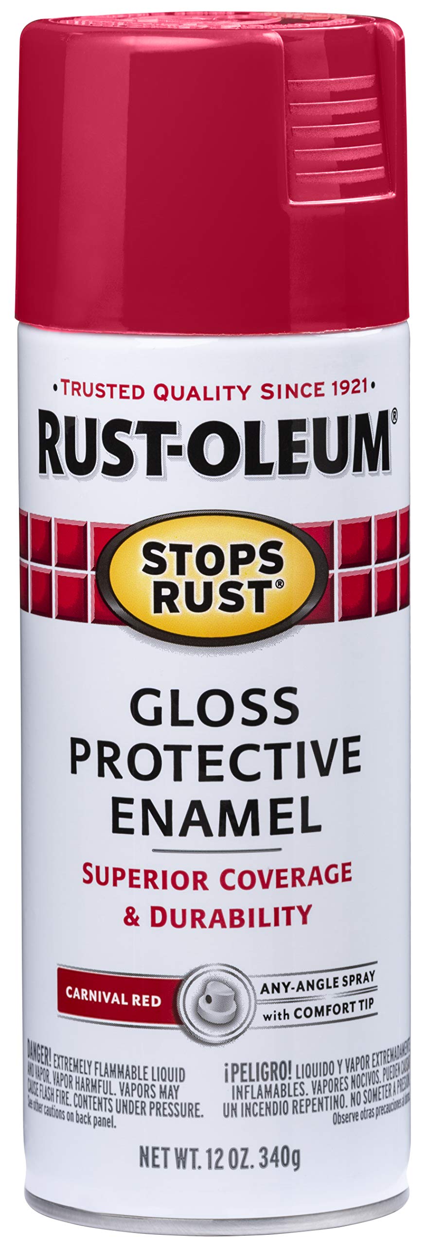 Rust-Oleum 7776830 Stops Rust Spray Paint, 12 oz, Flat Black