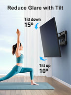 PERLESMITH TV Wall Bracket, Swivel Tilt Wall Mount for 26-70 Inch Flat & Curved TVs up to 45kg, Max. VESA 400x400mm