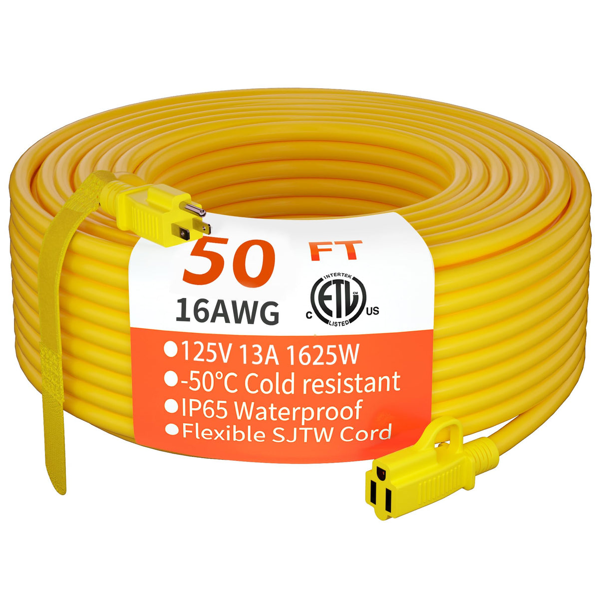 HUANCHAIN Indoor Black Extension Cord 3 FT Waterproof 16/3 Gauge