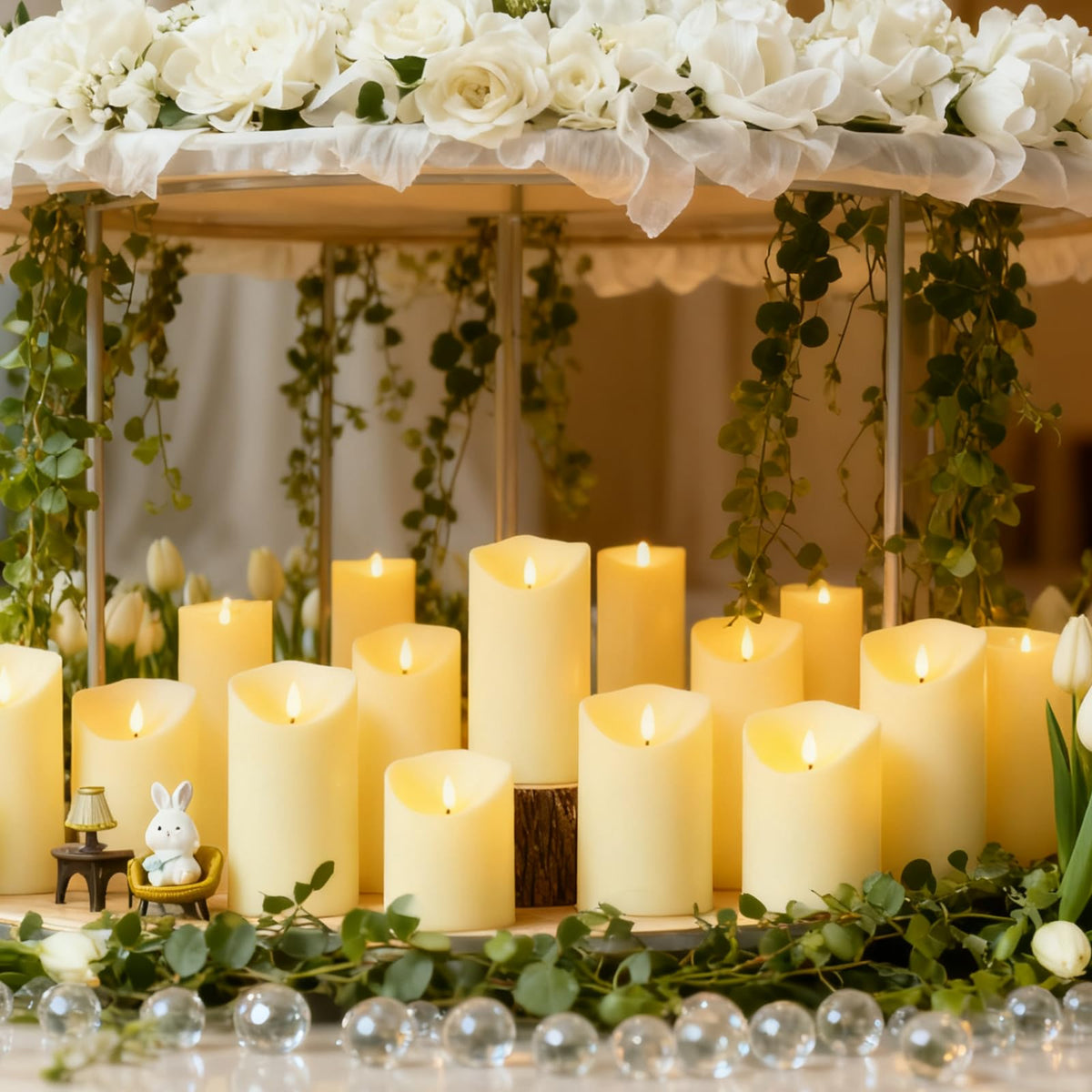 Nimiko Flameless Candles with Remote, Battery Operated Flickering Flameless Candles, LED Candles with Timer 2/4/6/8H, with Realistic LED Candles Set of 12 (D2.2 x H 5" 6" 7") (Black)