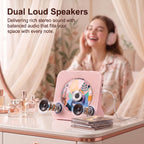 Portable CD Player with Bluetooth, Gueray Desktop CD Players for Home, Bulit-in Double HiFi Speakers, AUX&Headphone Jack, FM Radio Boombox with Remote Control, USB Port,LCD Display (Blue)