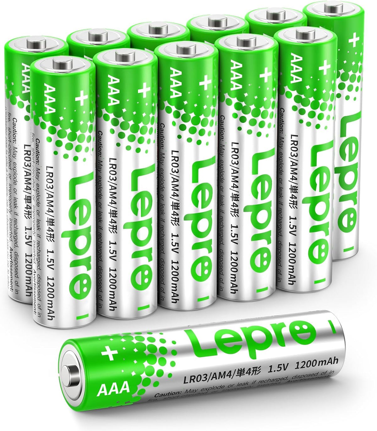 Lepro AAA Alkaline Batteries 12 Pack, 1200mAh Triple A Battery Long Lasting