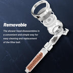 VEHHE High Pressure Shower Head with Filter Beads, 3 Spray Modes
