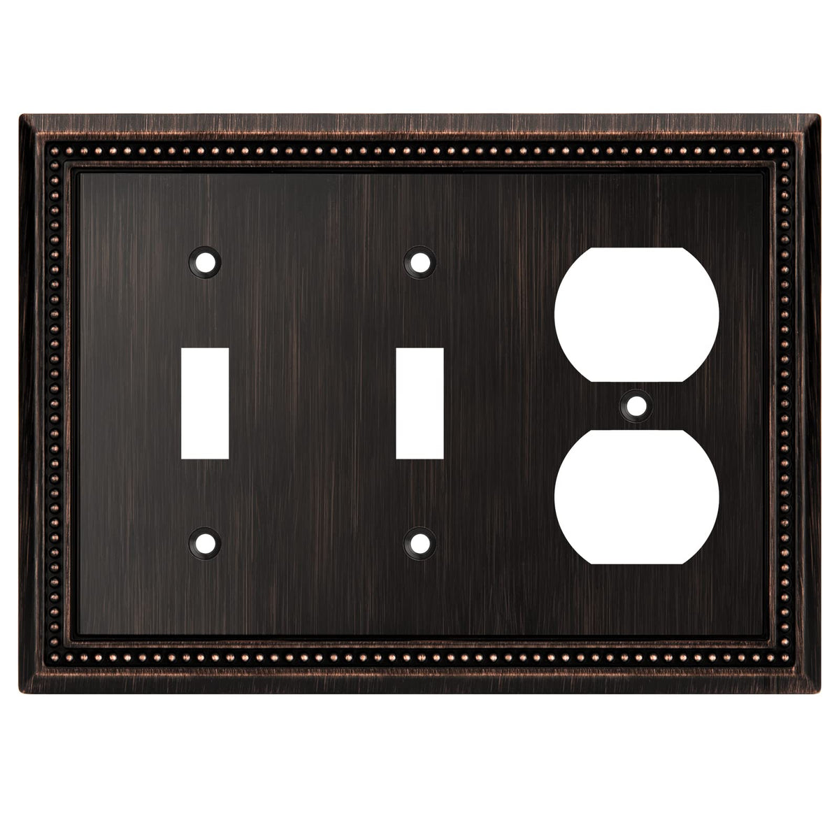 Sunken Pearls Heavy-Duty 4 Toggle Light Switch Plate, Antique Brass, 1 Pack