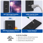 ELEGRP GFCI Outlet 20 Amp, Self-Test GFI Electrical Outlet with Thinner Design, TR Tamper Resistant GFCI Receptacle, Ground Fault Circuit Interrupters with Wall Plate, UL Listed, Light Almond, 1 Pack