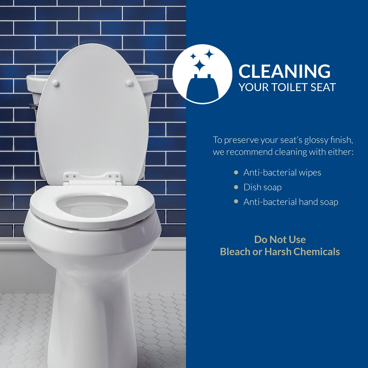 Bemis Plastic Round Toilet Seat with Cover, White, Made in USA