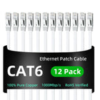 Yauhody CAT 6 Ethernet Cable 10m, Pure Copper High Speed Solid Flat CAT6