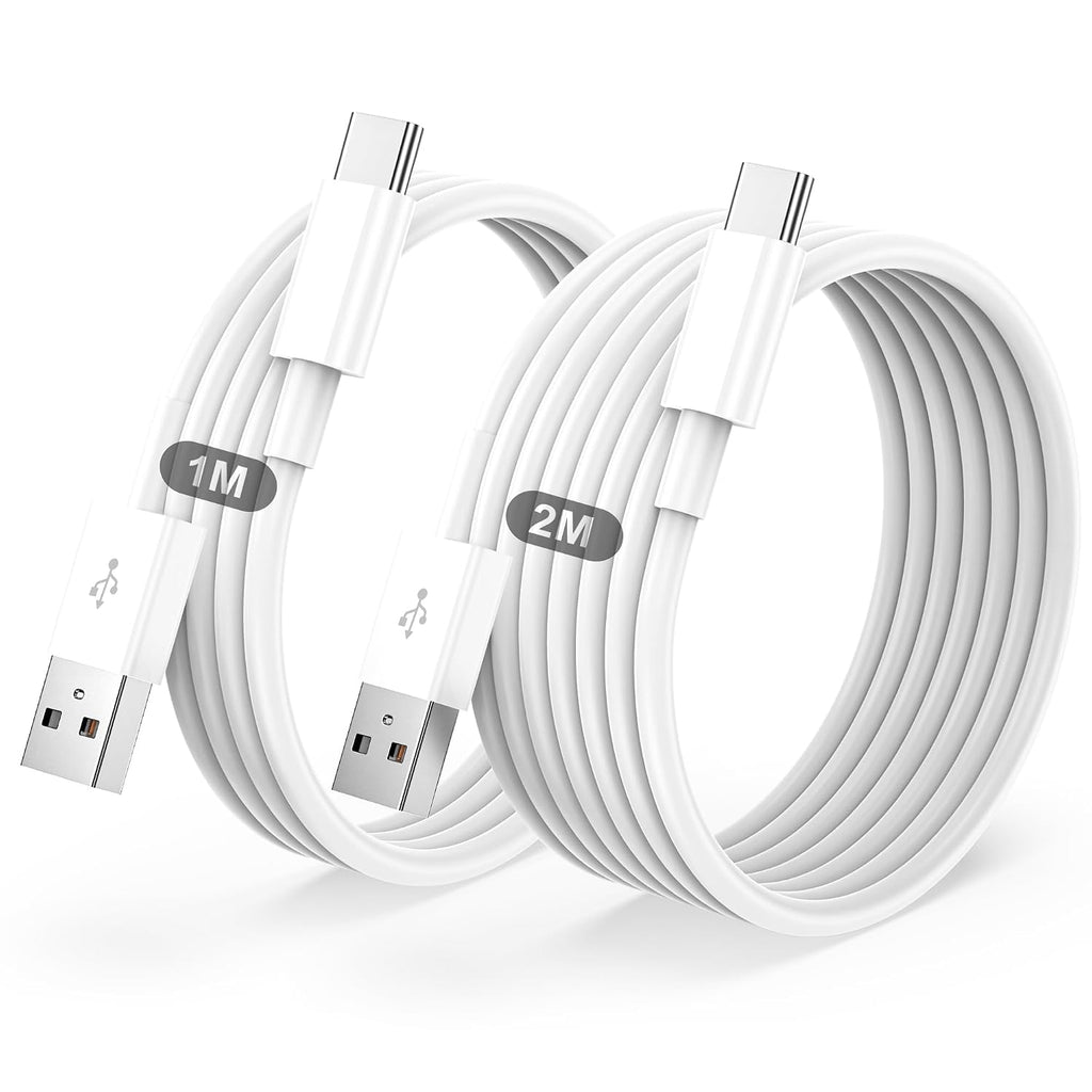 BSTOEM USB C Charger Cable, USB A to USB C Cable 2Pack 1M+2M, Type C Cable