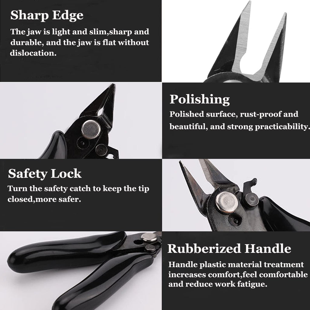 BOENFU Wire Cutters Heavy Duty Snips Flush Cut Side Cutters Pliers