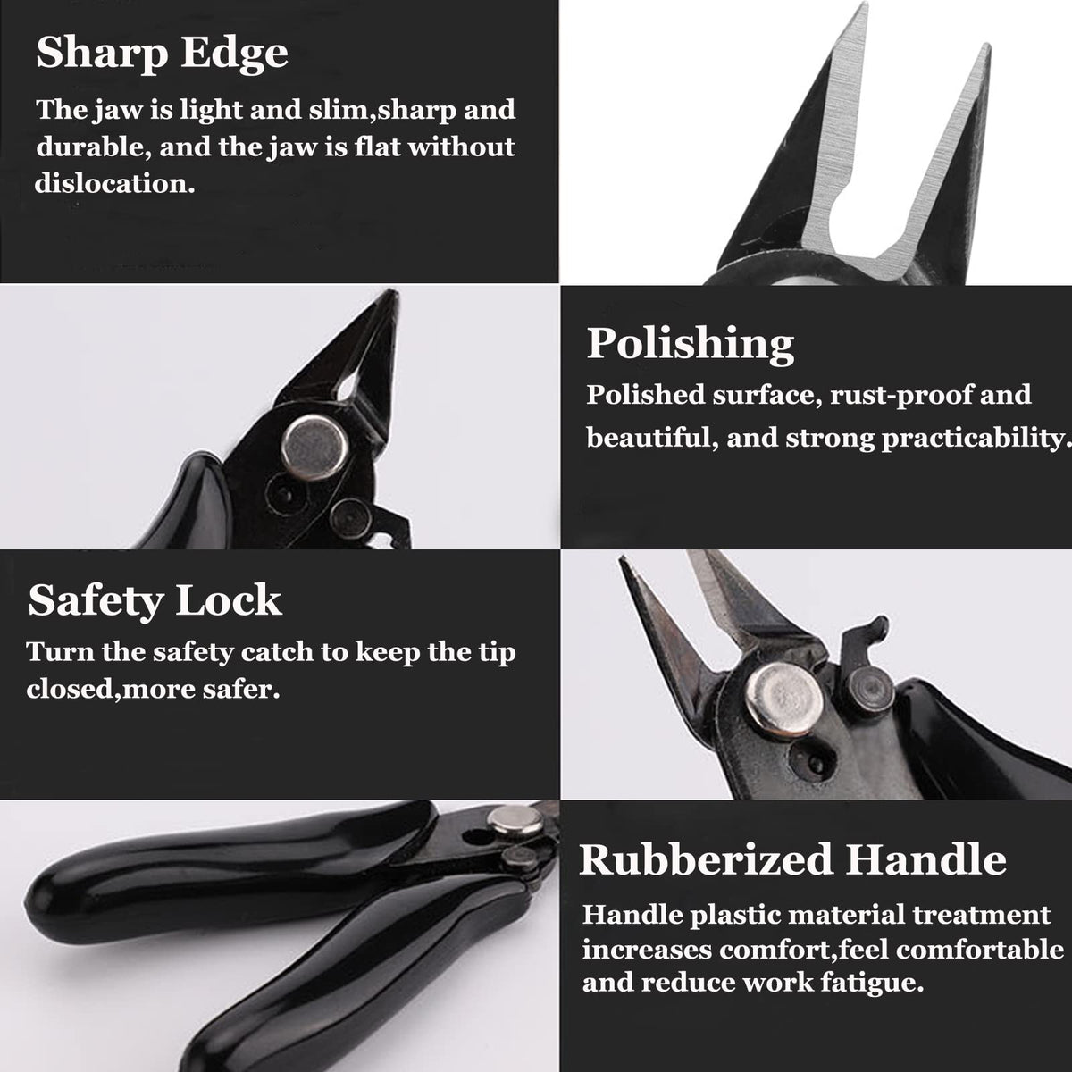 BOENFU Wire Cutters Heavy Duty Snips Flush Cut Side Cutters Pliers