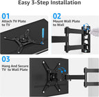 MOUNTUP 550 mm Long Arm TV Wall Bracket for 14–42 Inch TVs & Monitors