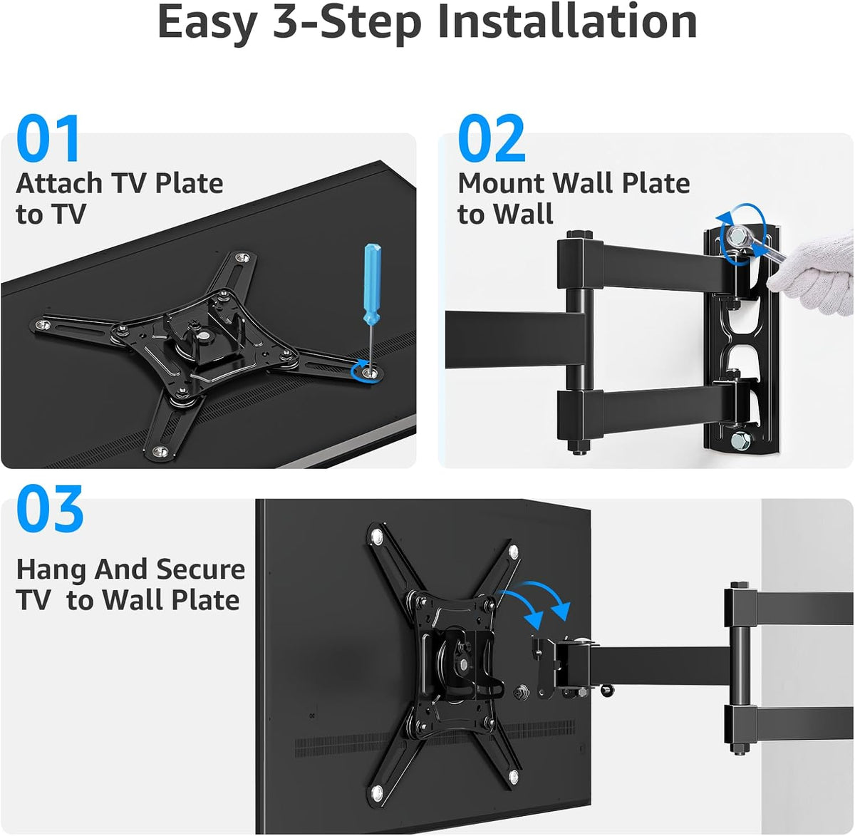 MOUNTUP 550 mm Long Arm TV Wall Bracket for 14–42 Inch TVs & Monitors