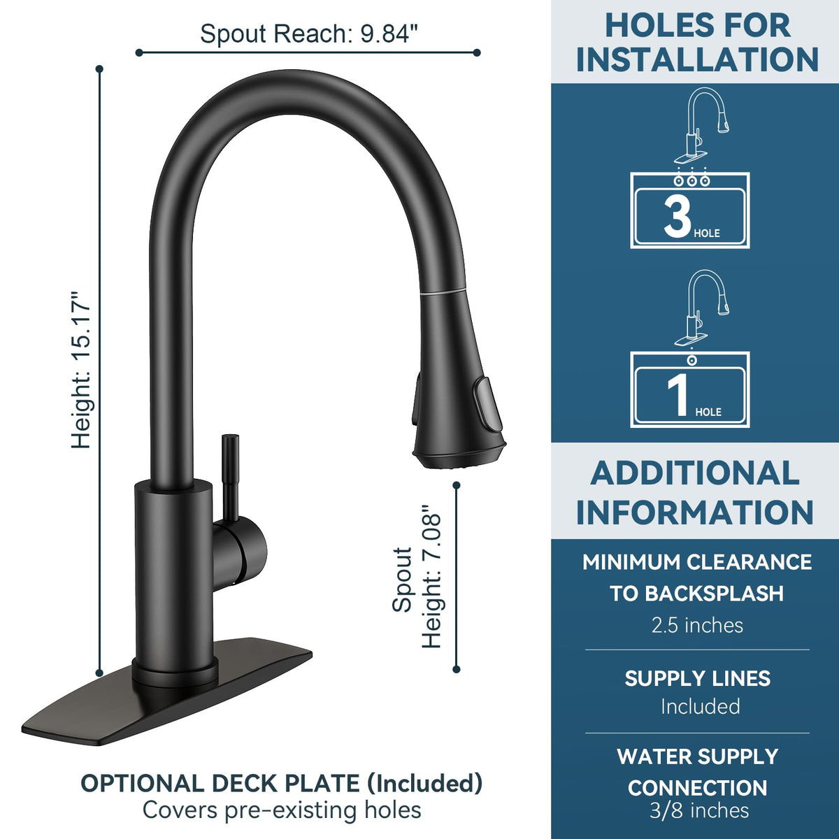 FORIOUS Kitchen Faucet with Cup Washer, Pull Down Sprayer, Brushed Nickel