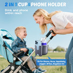 Wheelchair Cup Holder: Universal Cup Holder with Phone Holder for Pram Bike