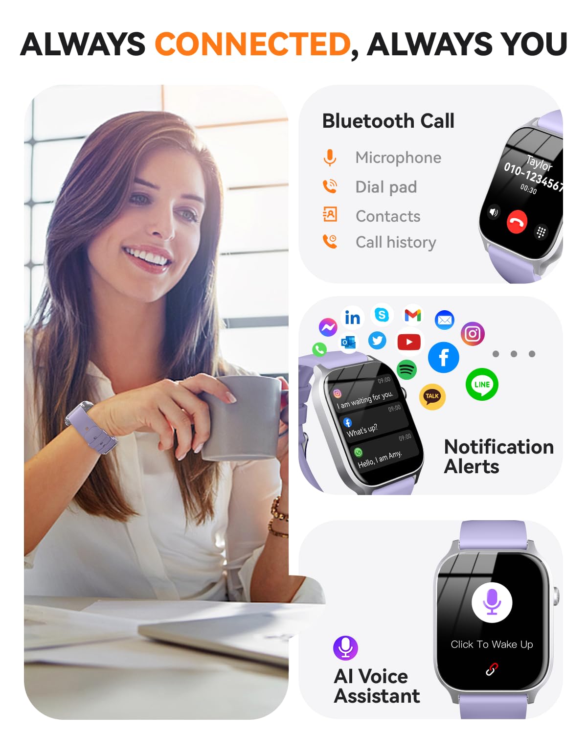 Smart Watch for Men Women- Answer/Make Call, 2026 IP68 Waterproof Fitness Tracker Watch with Sleep Step Counter Activity Smartwatch for Samsung Android iPhone iOS (Deep Burgundy, 1.83)