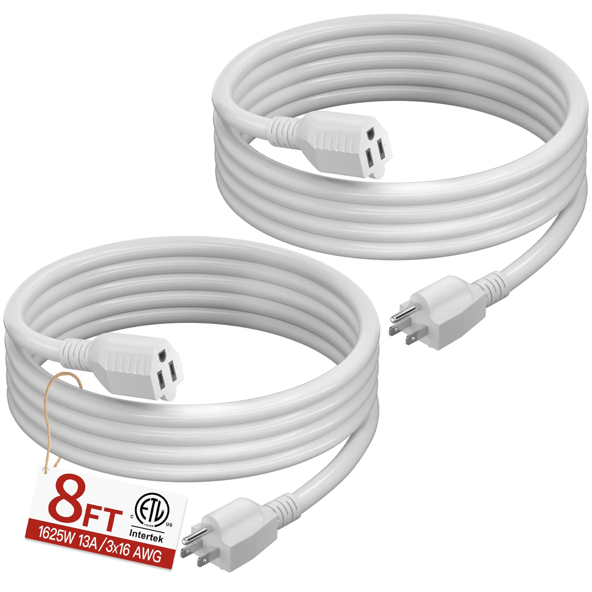 Skrizcable 16/3 15 FT Outdoor Extension Cord Waterproof, Black Power Cord