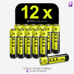 AAA Batteries 12 Pack, Long Lasting Alkaline Batteries, Leak-Proof, High Power, Ideal for Remote Controls, Toys, Clocks & Household Devices