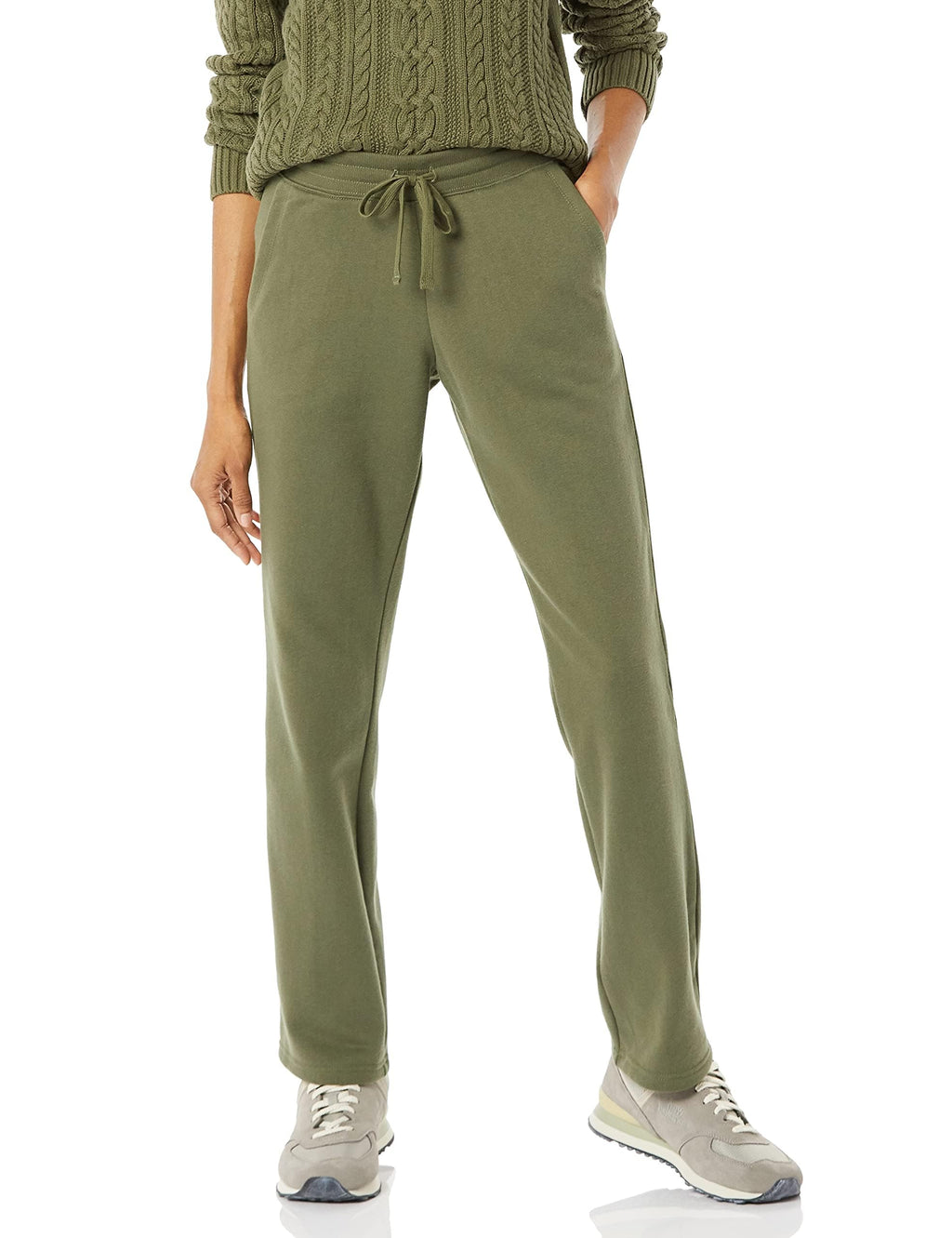 Amazon Essentials Women's Straight Leg Sweatpants with Drawstring for Women, Fleece