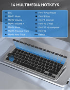 TECKNET 2.4G Wireless Compact Mini Keyboard, UK Layout, White