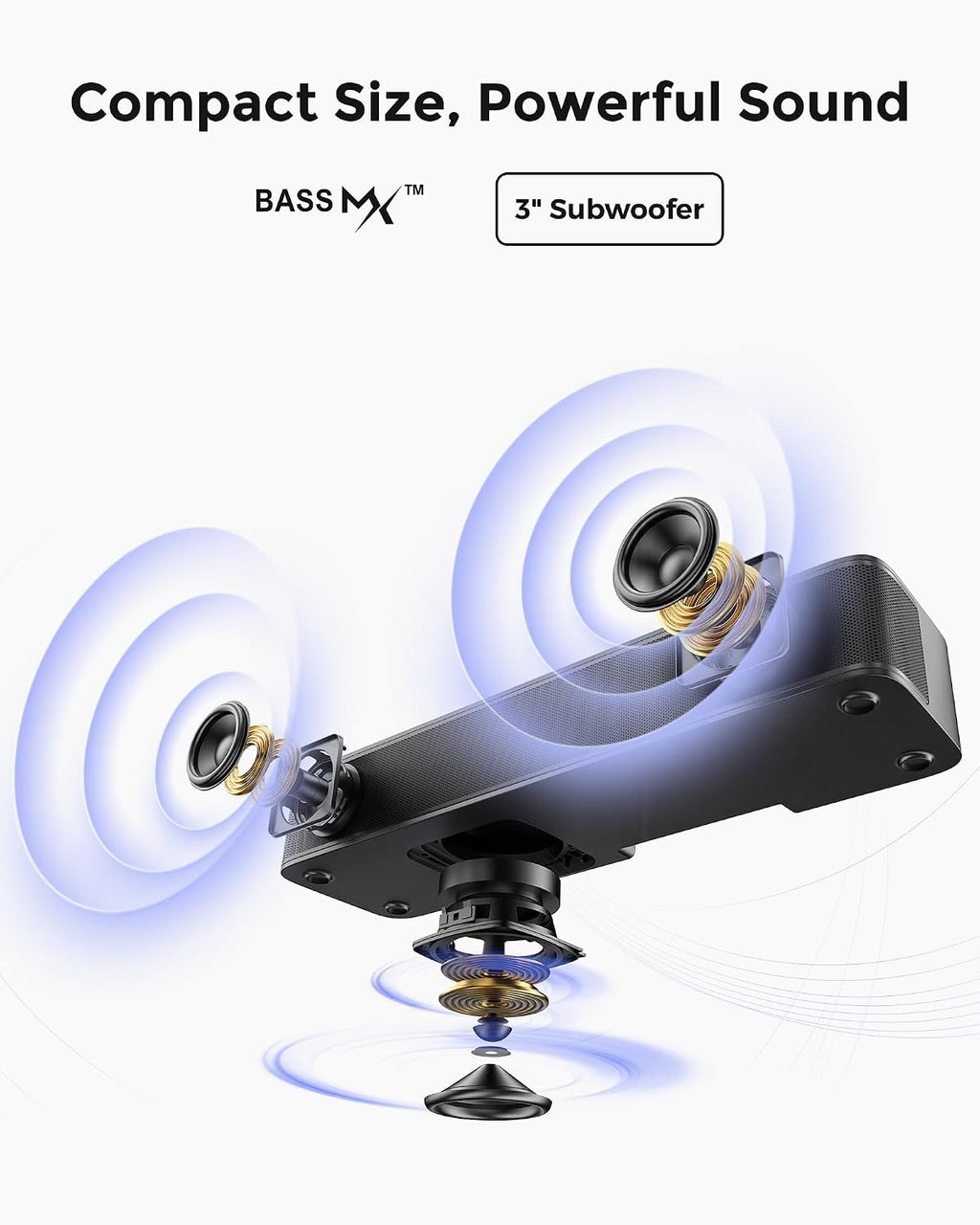 ULTIMEA 2.1ch Soundbar All-in-one, Built-in Subwoofer for TV