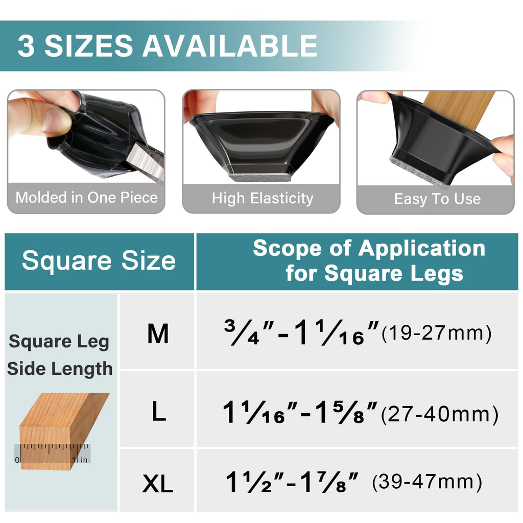 Ansible 24 Pcs Chair Leg Floor Protectors Round