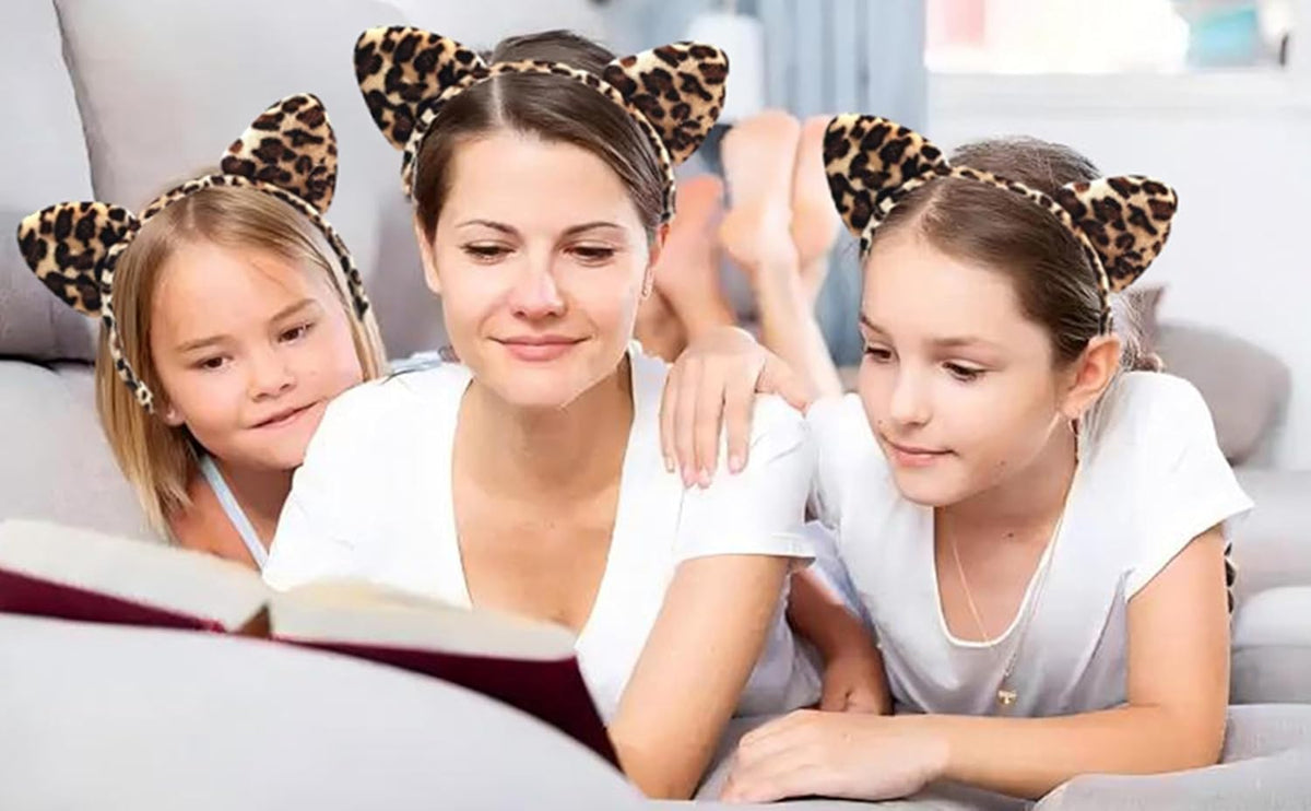 Leopard Ears Headband, Cute Cheetah Ear Headbands Halloween Christmas Party Headwear Hair Accessories