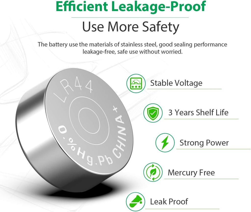 LiCB 20 PCS LR44 AG13 357 303 SR44 A76 Battery 1.5V Button Coin Cell Batteries for Small Electronics