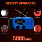 2000mAh Wind Up Solar Radio, Emergency Weather Radio,FM/AM Hand Crank Radio