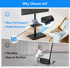 Floor TV Stand with Mount for 26-55 inch TVs up to 35 kg, Height Adjustable Swivel Tilt TV Stand with Wood Base & Shelf, Saving Space Design for Bedroom, Living Room and Corner, White