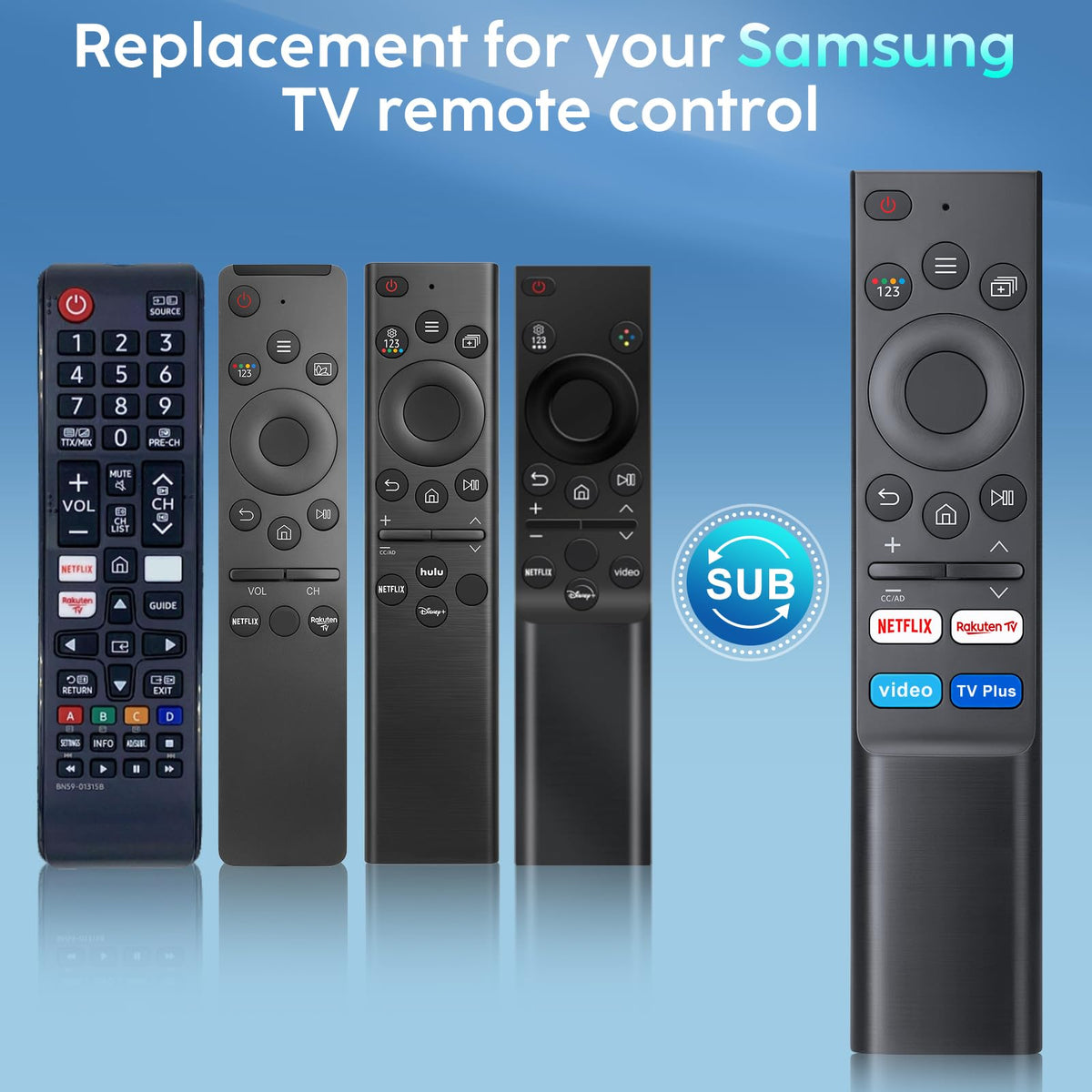 for Samsung TV Remote, Replacement for Samsung Smart TV Remote Controls