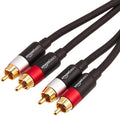 Amazon Basics 2 RCA Cables for Amplifier, Active Speakers or Subwoofer, 1.2 m, Black