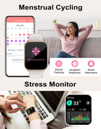 RUIMEN Smart Watch Answer Dial Call,Smart Watches for Women Men 1.85" HD Screen Fitness watch with SpO2 Heart Rate Sleep Monitor Step Counter Waterproof 100+ Sports Mode for Android iOS (2 Bands)