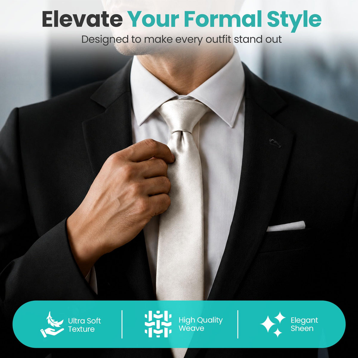 Trimming Shop 5cm Slim Skinny Solid Colour Necktie for Mens