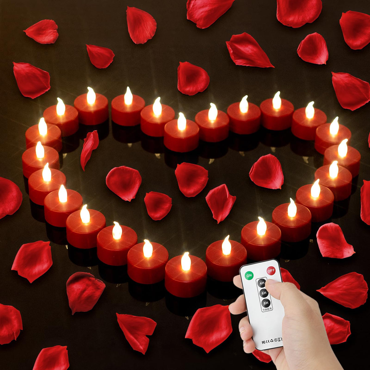 Battery Operated LED Tea Lights Flameless Flickering Candles 50PACK Blue