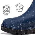 DRECAGE Wellies Boots Women Waterproof Short Chelsea Fashion Ladies Comfortable Rain Boots Outdoors Garden Walking