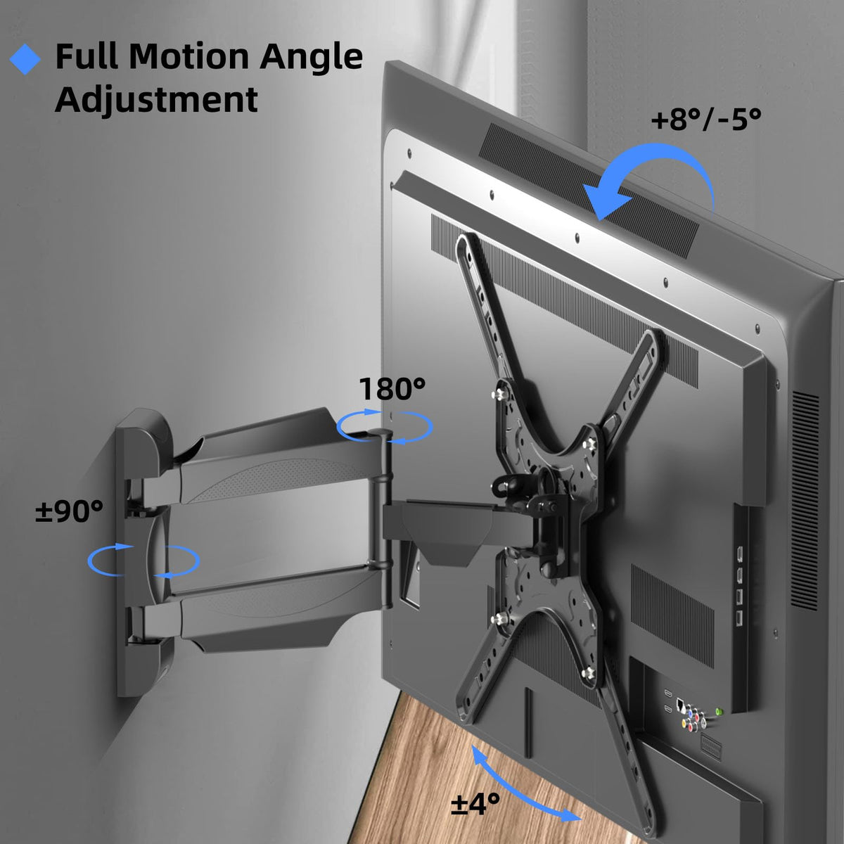 Suptek Full Motion TV Wall Mount Bracket for Most 13-30 inch TVs and Monitors, Flat and Curved TVs up to 28lbs, Tilt Swivel and 16.9 inch Extension, Max VESA 100x100mm, Black, MA2776