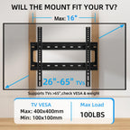 HOME VISION Heavy Duty Fixed TV Wall Bracket for 32-86 Inch Flat Screens