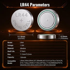 POWEROWL 12-Pack LR44 SR44 L1154 1.5V Alkaline Button Cell Batteries Watches, Key Fobs, Toys & Small Electronics