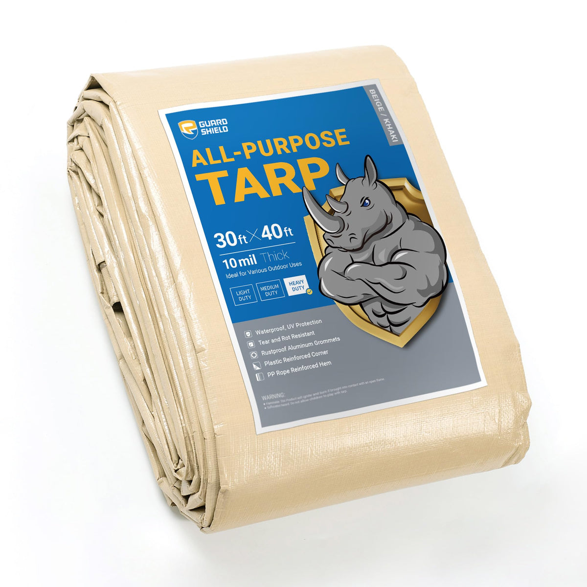 GUARD SHIELD Heavy Duty Tarp 20x30 Feet Silver/Black Multi Purpose Thick Waterproof Poly Tarp Cover 10mil